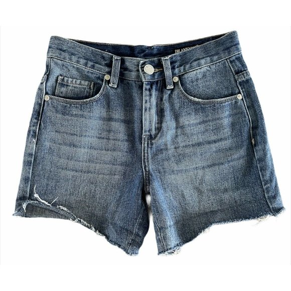 Blank NYC The Barrow Vintage High Rise Shorts Distressed Size 24 Medium Wash - Picture 2 of 10